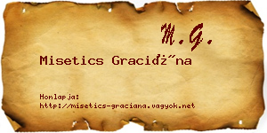 Misetics Graciána névjegykártya